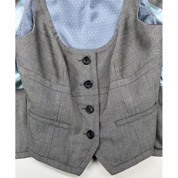 Banana Republic Women's 2-Piece Belted Blazer and Vest Set Lined Gray Size 0/2 - Picture 4 of 8